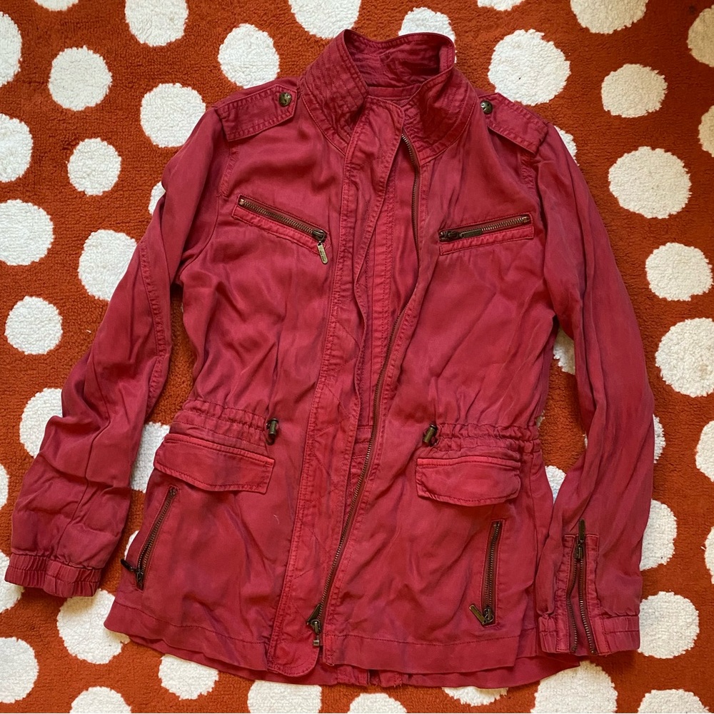 Max jeans cranberry red utility jacket